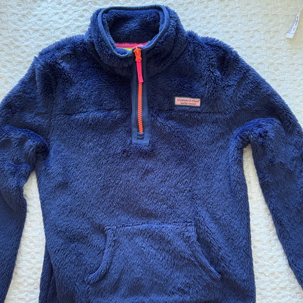 Vineyard Vines Kids Navy Fleece Pullover